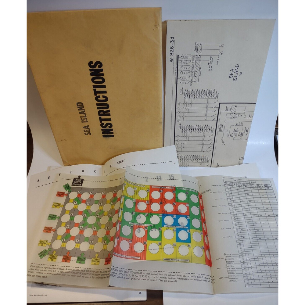 Sea Island Bingo Pinball Game Manual Schematic Magic Screen Paperwork Lot Bally